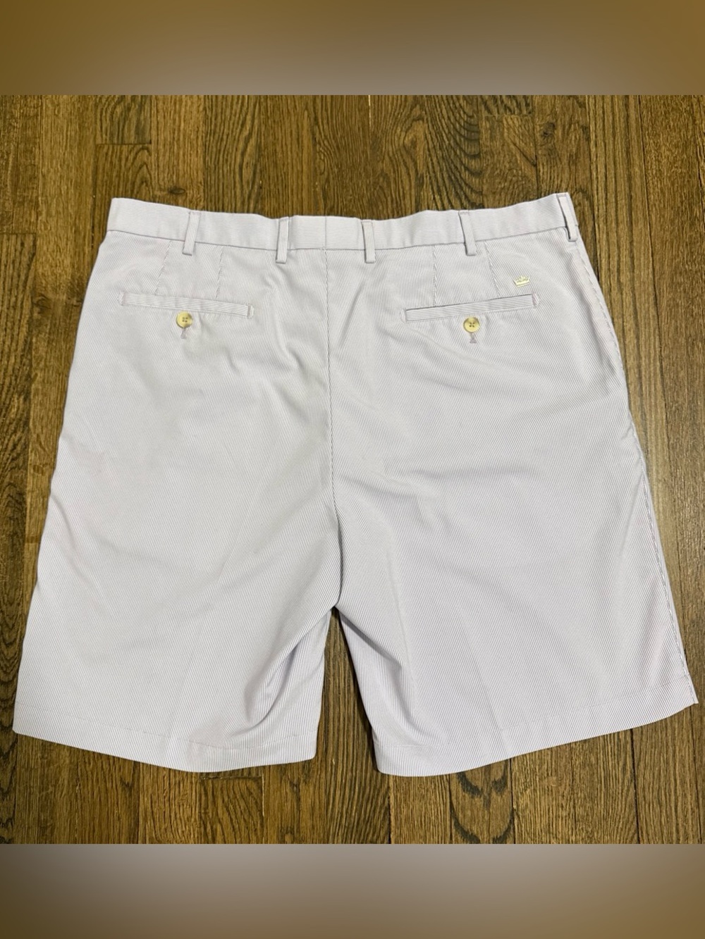 Men’s Peter Millar Crown Sport Purple Micro Stripe Performance Golf Shorts 36 9” - Picture 2 of 6